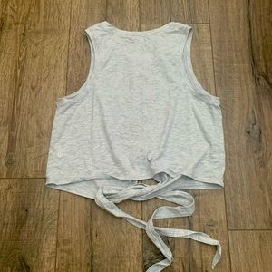 Womens Lululemon grey crop tie in front or back tank